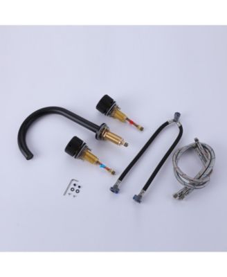 8 in. Widespread 2-Handle High-Arc Bathroom Faucet in Matte Black