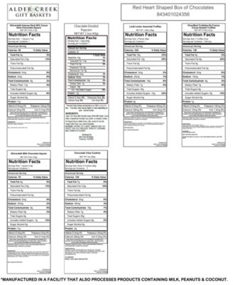 Red Heart Shaped Box of Chocolates Gift Box, 9 Items