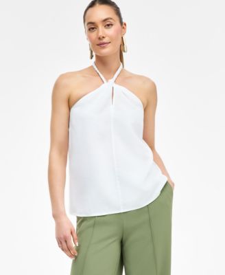 I.N.C. International Concepts - Women's Linen-Blend Braided Halter Top, Exclusively at Macy's