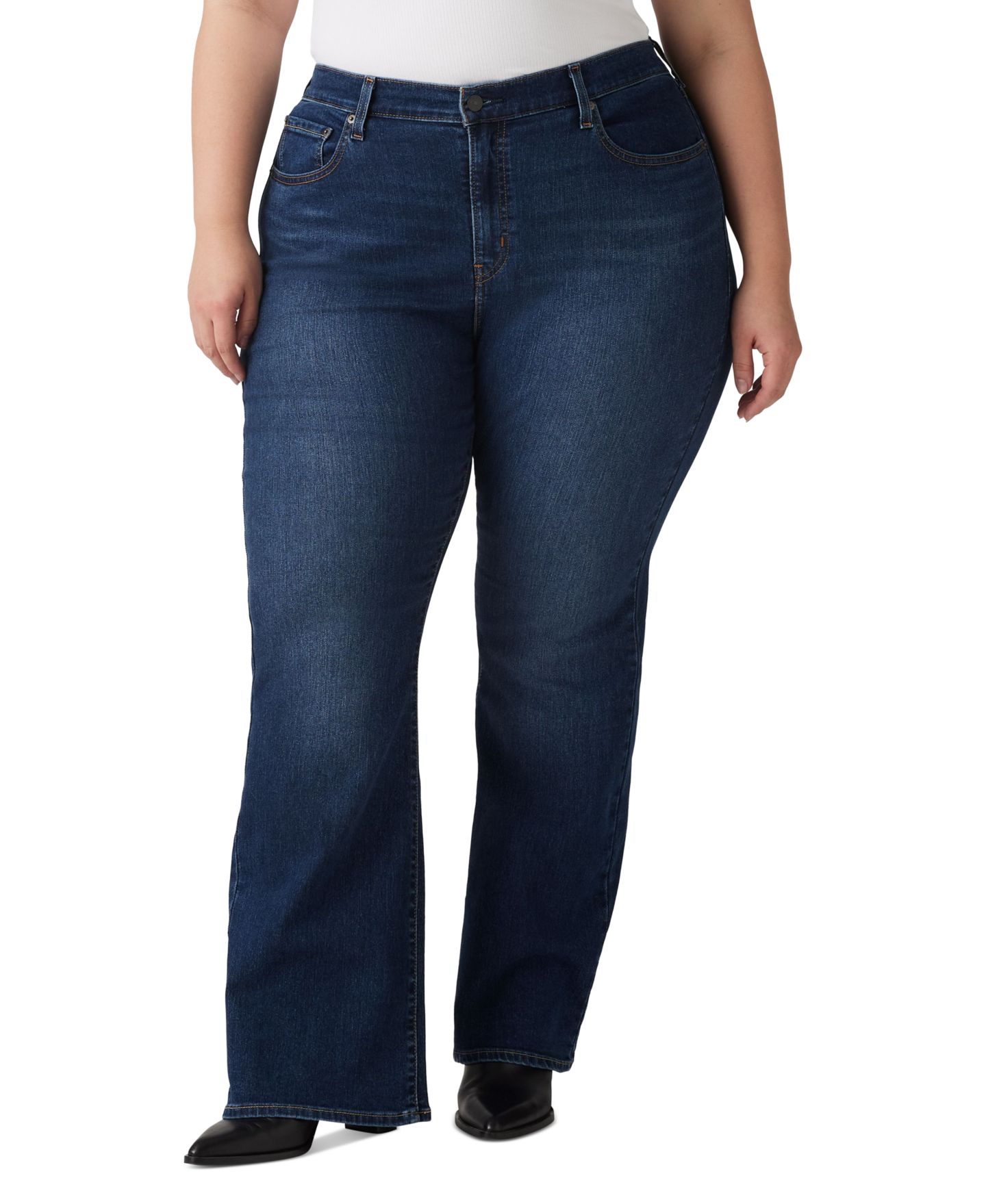 Женские джинсы Levi's Trendy Plus Size 725 High-Rise Bootcut, цвет: Индиго тёмный — фото 1