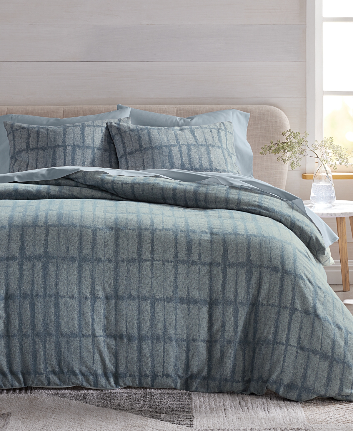 Oake Indigo Stripe 3-pc. Duvet Cover Set, Full/queen, Exclusively At Macy's In Blue