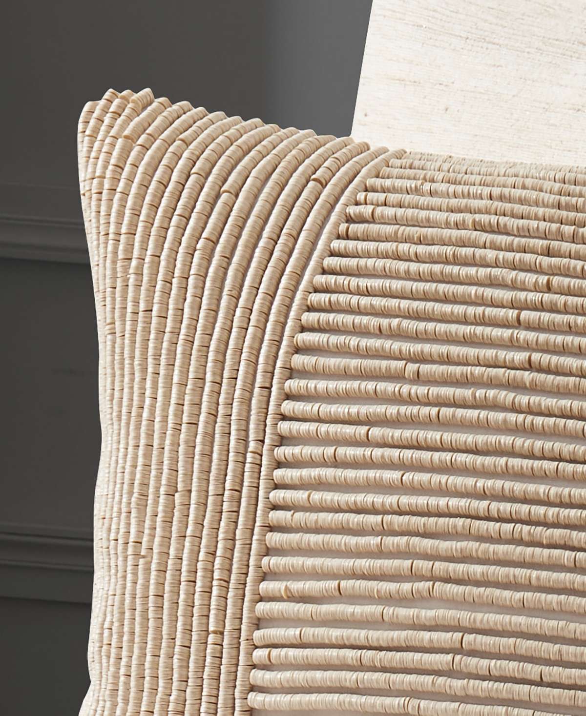 Donna Karan Home Block Bead Decorative Pillow, 16" X 20" In Sand