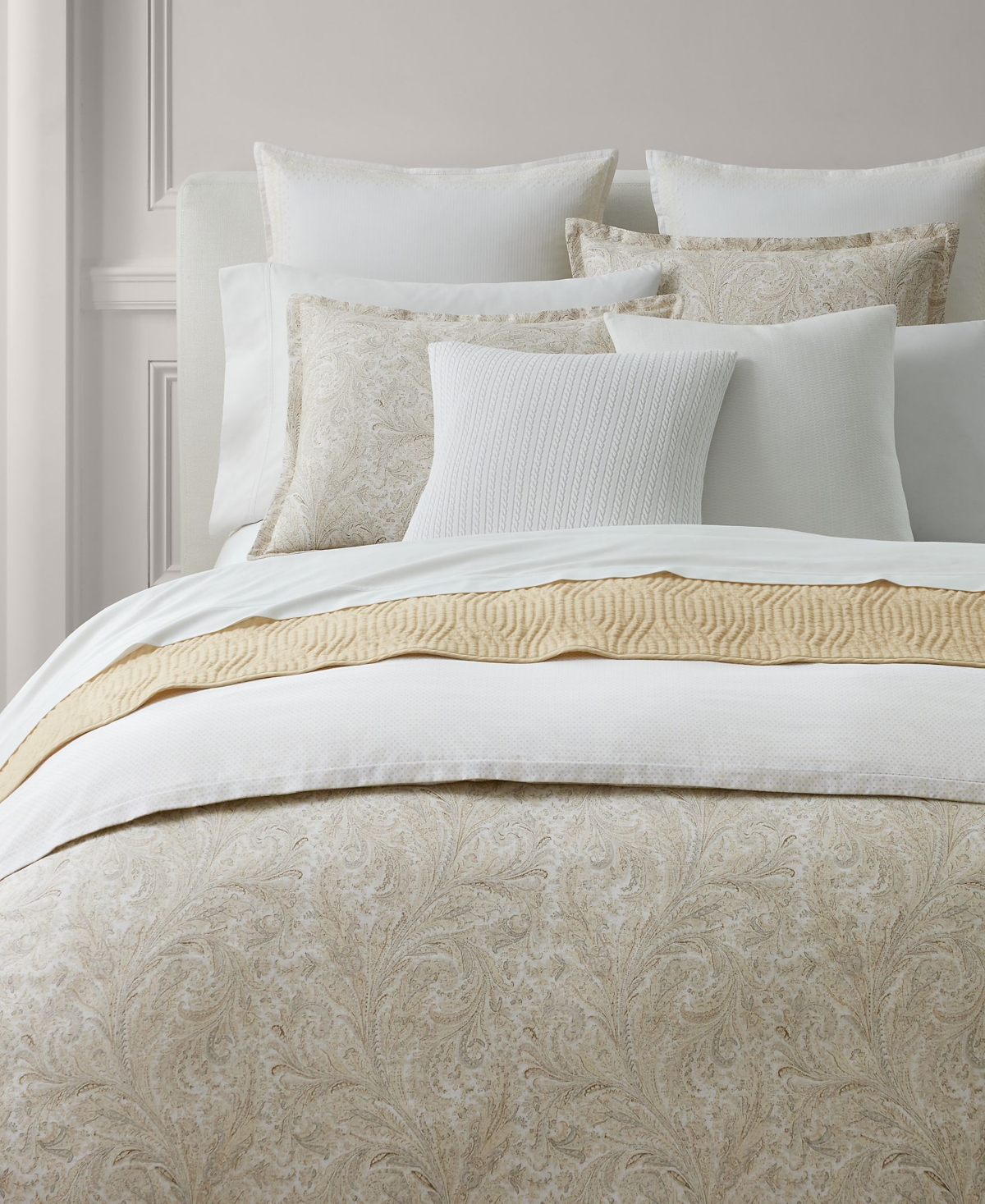 Ralph Lauren Marah Paisley 3-pc. Comforter Set, Full/queen In True Cream