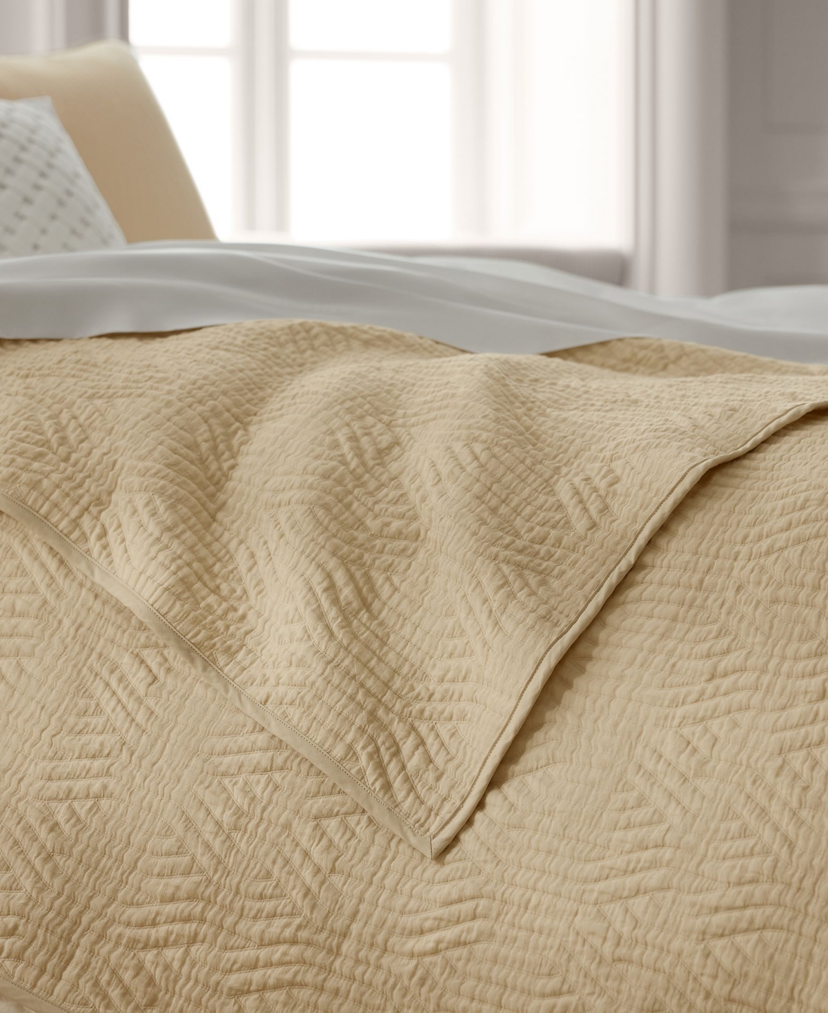 Ralph Lauren Wiley Cotton Jacquard Quilt, Full/queen In True Tan