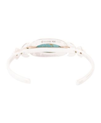 Emile Blue Turquoise Sterling Silver Oval Cuff Bracelet