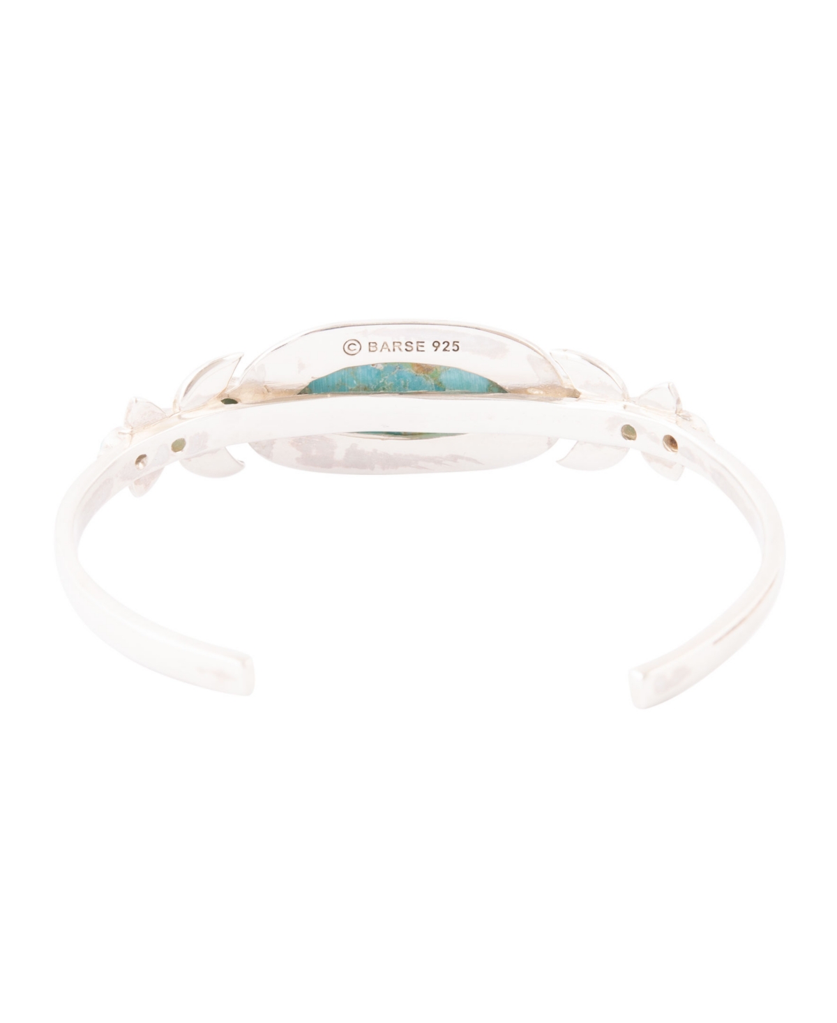 Barse Emile Blue Turquoise Sterling Silver Oval Cuff Bracelet In Genuine Turquoise