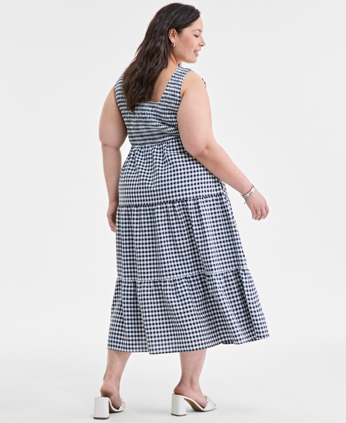 ON 34TH TRENDY PLUS SIZE MOMMY & ME GINGHAM SEERSUCKER MIDI DRESS, EXCLUSIVELY AT MACY'S 