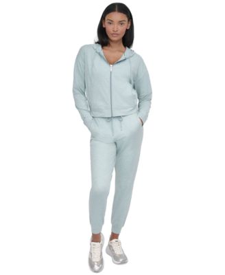 DKNY - Women's Spacedye Full-Zip Long-Sleeve Hoodie