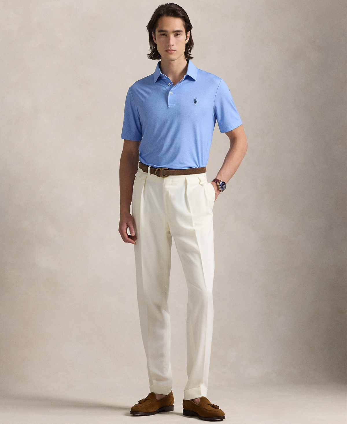 Shop Polo Ralph Lauren Men's Classic-fit Performance Polo Shirt In Canvas Blue