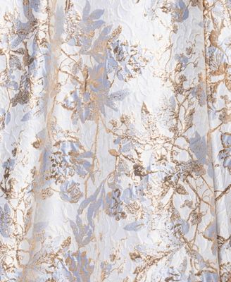 Plus Size Off-The-Shoulder Brocade Ball Gown