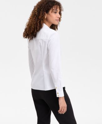 Women's Cotton Drape-Front Top, Exclusively at Macy's