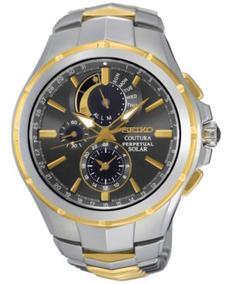 Seiko Men's Solar Chronograph Coutura Two-Tone Stainless