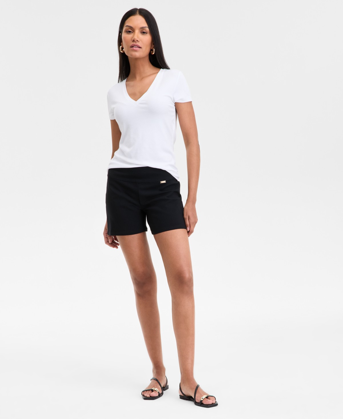 Женские I.N.C. International Concepts Women's Mid Rise Pull-On Shorts — фото 1