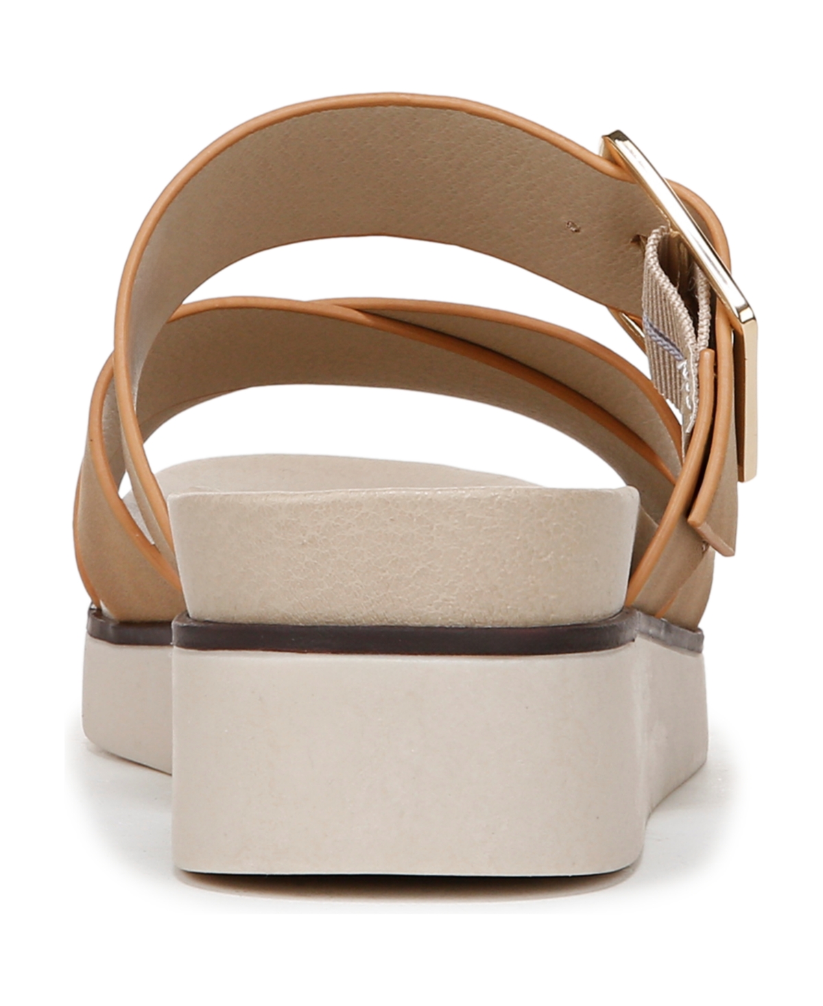 Shop Lifestride Women's Getaway Open Square Toe Platform Slide Sandals In Tan Faux Leather