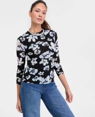I.N.C. International Concepts - Women's Printed Mesh Top
