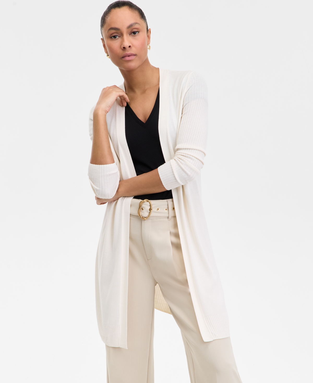 Inc International Concepts Women's Open-front Duster, Created For Macy's In Vintage Cr