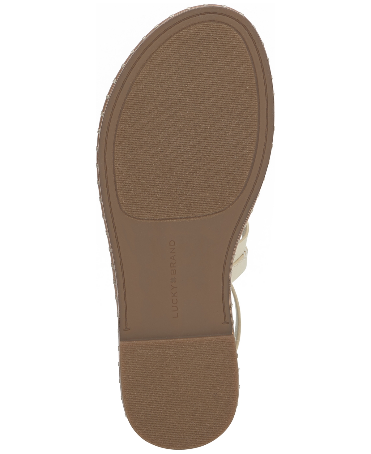 Lucky Brand Korina Sandal In Dark Parchment,white Burnished Leather