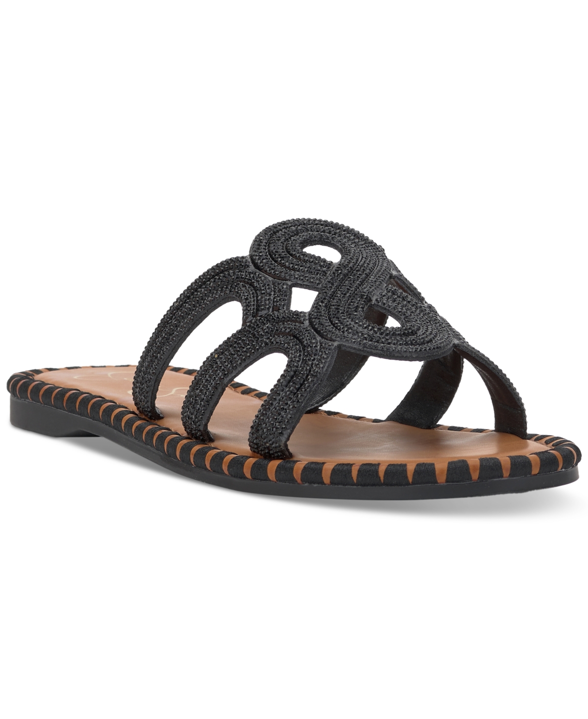 Jessica Simpson Bria 2 Slide Sandal In Black Rhinestone