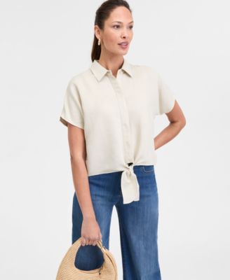 I.N.C. International Concepts - Women's Tie-Front Blouse