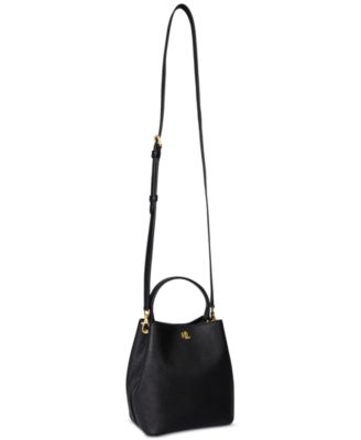 Crosshatch Leather Small Reese Bucket Bag