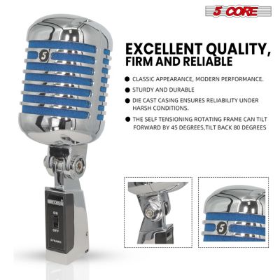 Professional Vintage Microphone for Singing Dynamic Super Cardiod XLR Old Retro Wired Vocal Mic