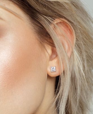 2-Pc. Set Moissanite (9 ct. t.w.) Princess Stud Earrings & Pendant 18" Necklace in Sterling Silver