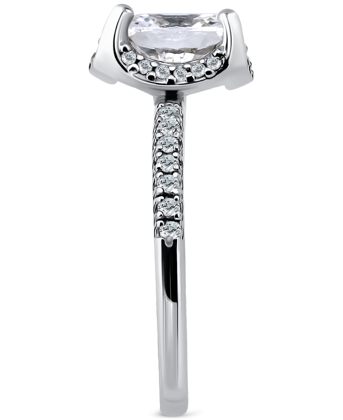 GIANI BERNINI CUBIC ZIRCONIA OVAL HALO RING IN 18K GOLD-PLATED STERLING SILVER, EXCLUSIVELY AT MACY'S 