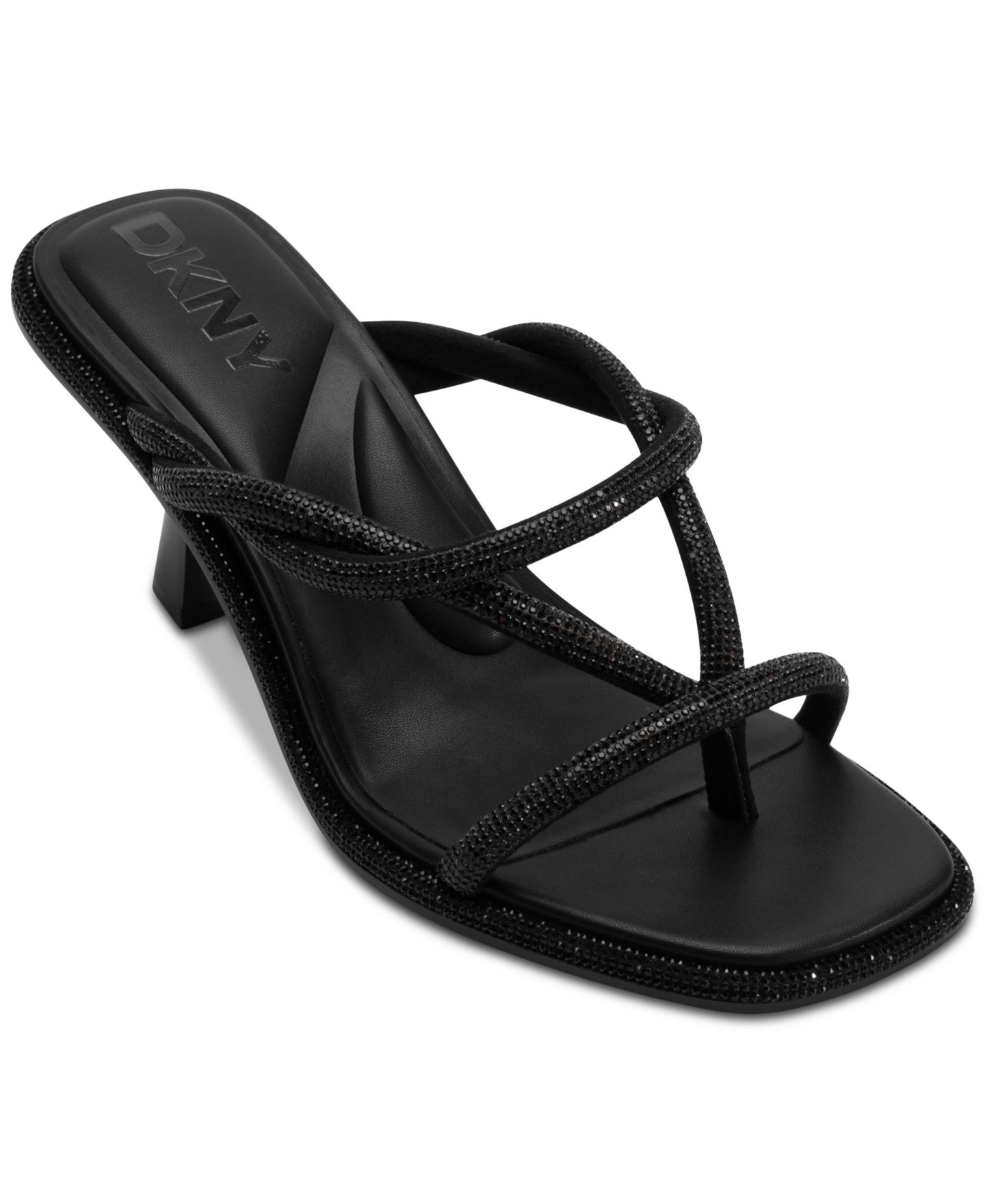 Женские сандалии DKNY Rabun Stones Slip-On Dress Sandals, цвет: Чёрный — фото 1