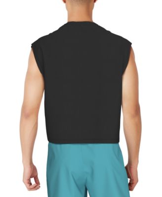 Men's Swim Cover Up Cropped Mesh Tank Top