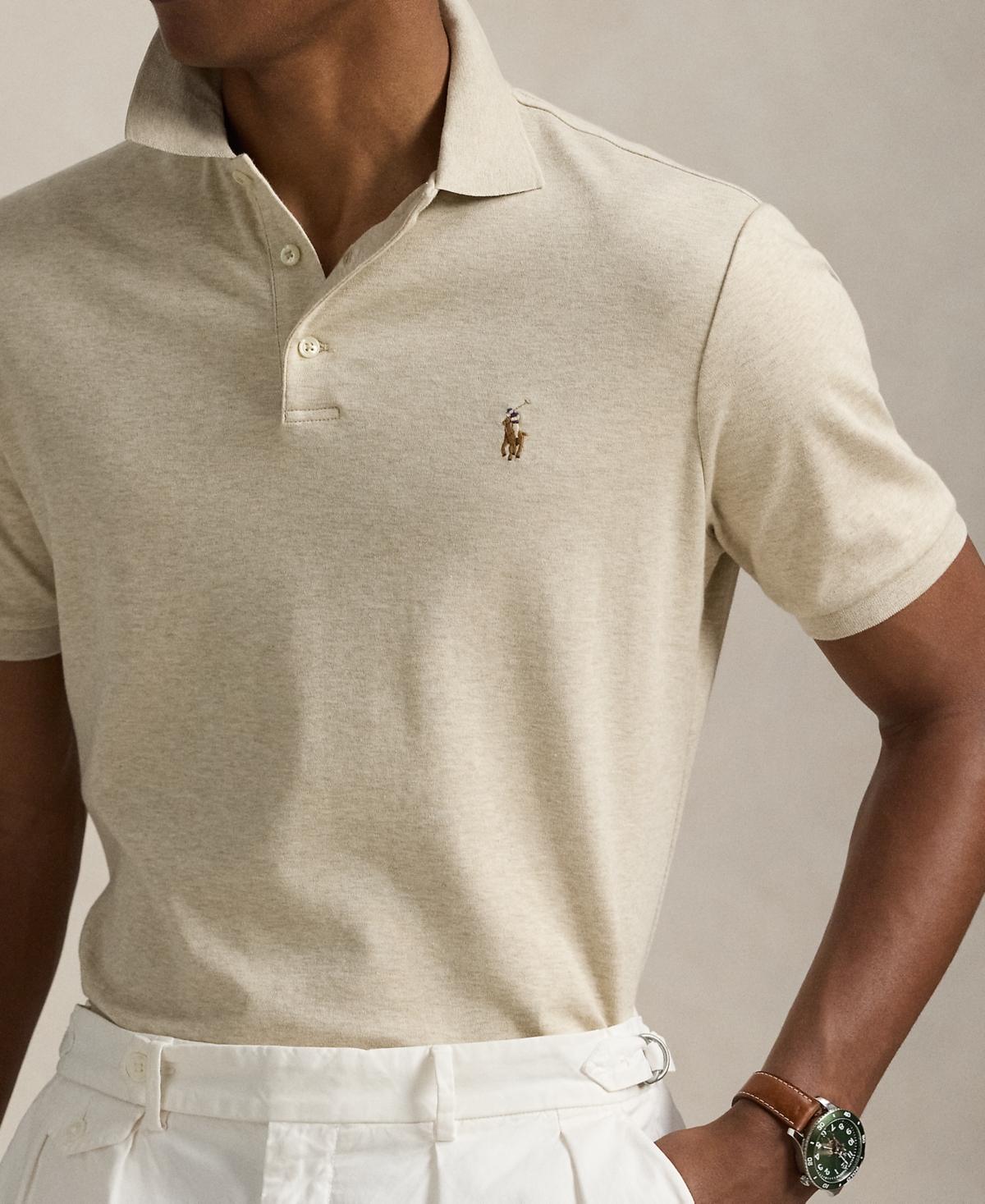 Polo Ralph Lauren Men's Classic Fit Soft Cotton Polo In Neutral