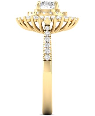 Diamond Round Double Halo Engagement Ring (1-1/2 ct. t.w.) in 14k Gold