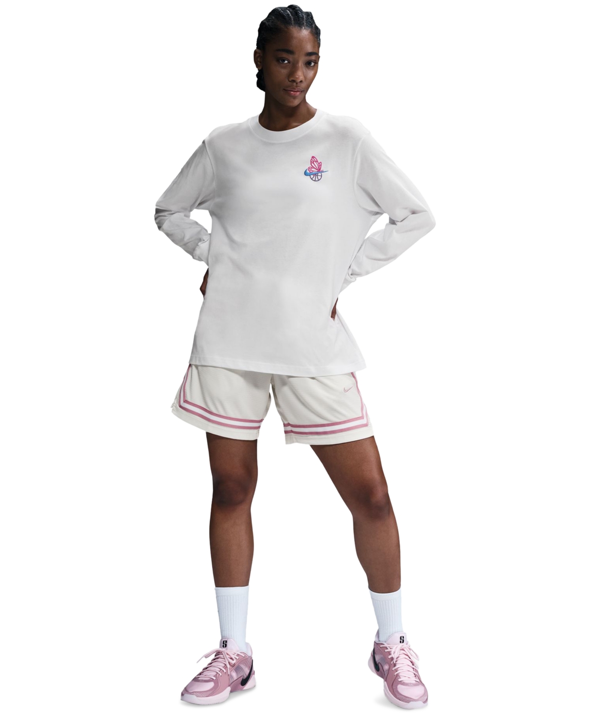 Nike Women's Cotton Long-sleeve Basketball T-shirt In White