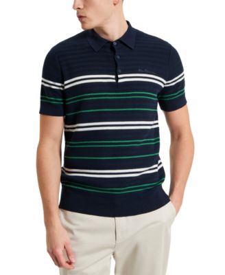 Men's Herringbone Stripe Short Sleeve Polo Shirt