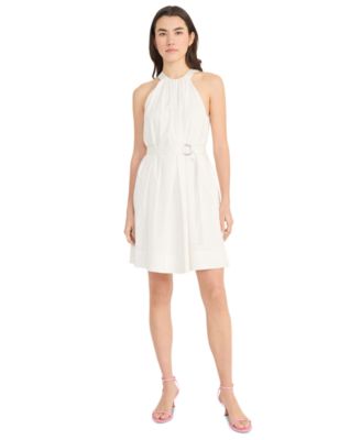 Donna Morgan - Women's Cotton Belted Halter Dress
