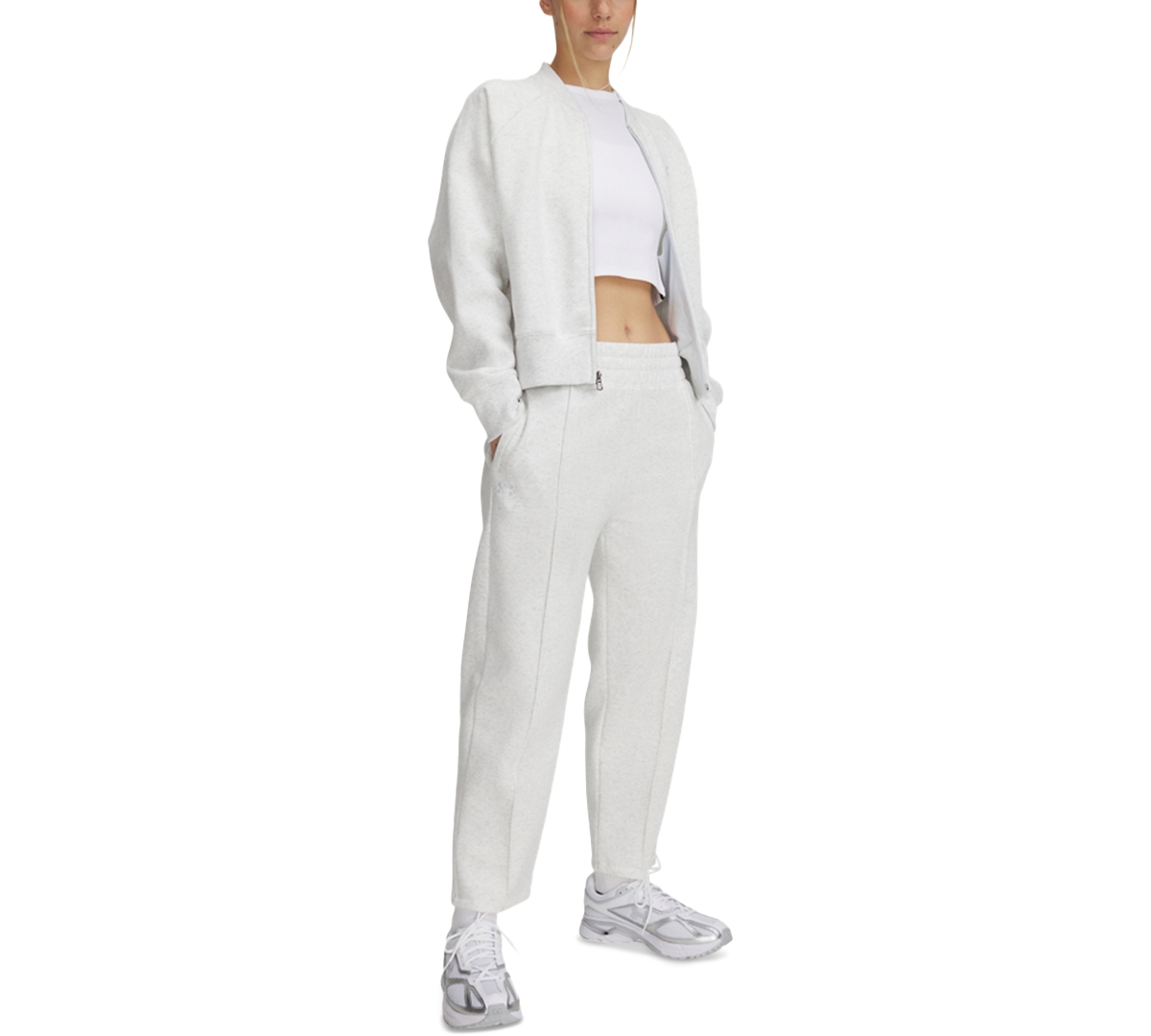 Women's Rival Fleece Pintuck Ankle Pants - Distant Gray Medium Heather