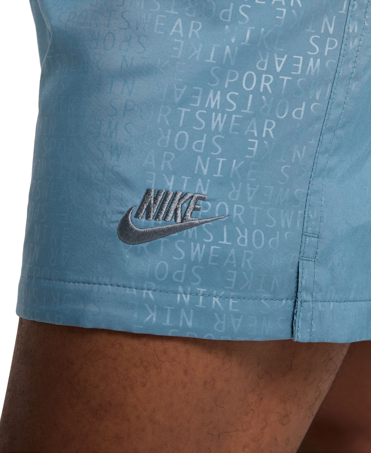 Nike Club Men's Woven Flow Logo Print Drawstring Shorts In Blue