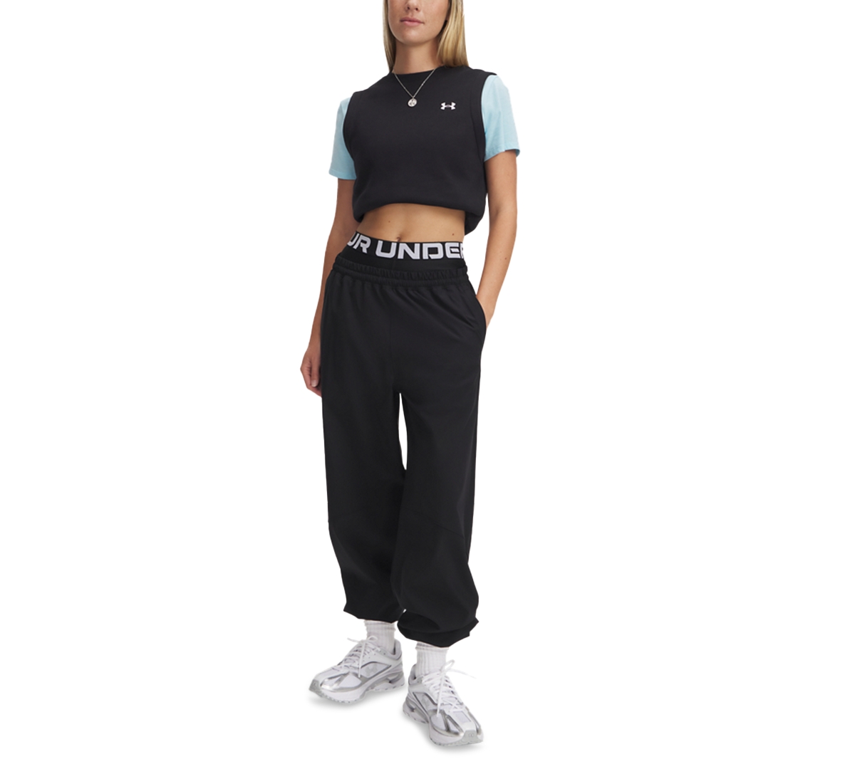 Under Armour Women's Ua Rival Fleece Sleeveless Top In Black
