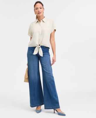 Women's Tie-Front Blouse, Exclusively at Macy's
