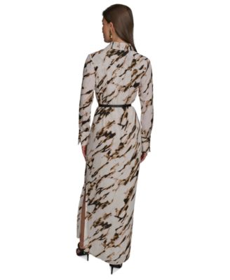 Women's Marble Maxi Shirt Dress