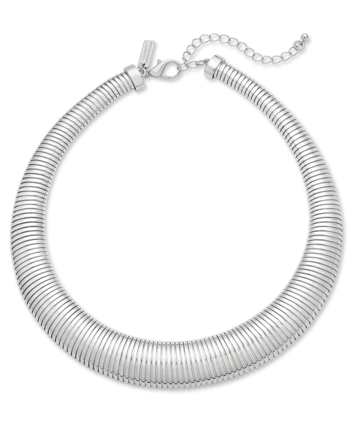 Inc International Concepts Gold-tone Omega Chain Collar Necklace, 17" + 3" Extender, Exclusively At Macy's In Silver