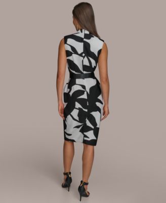 【Donna Karan New York】 Sleeveless Midi Dress Donna Karan New York Women's Belted Sleeveless Midi Dress