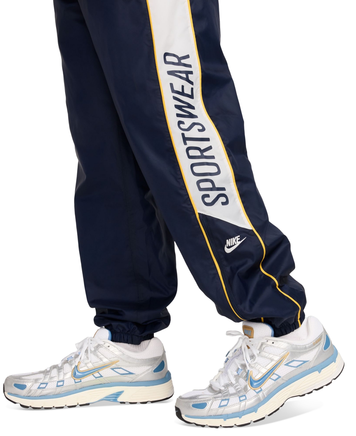 Nike Club Men's Drawstring Woven Side Stripe Jogger Pants In Black