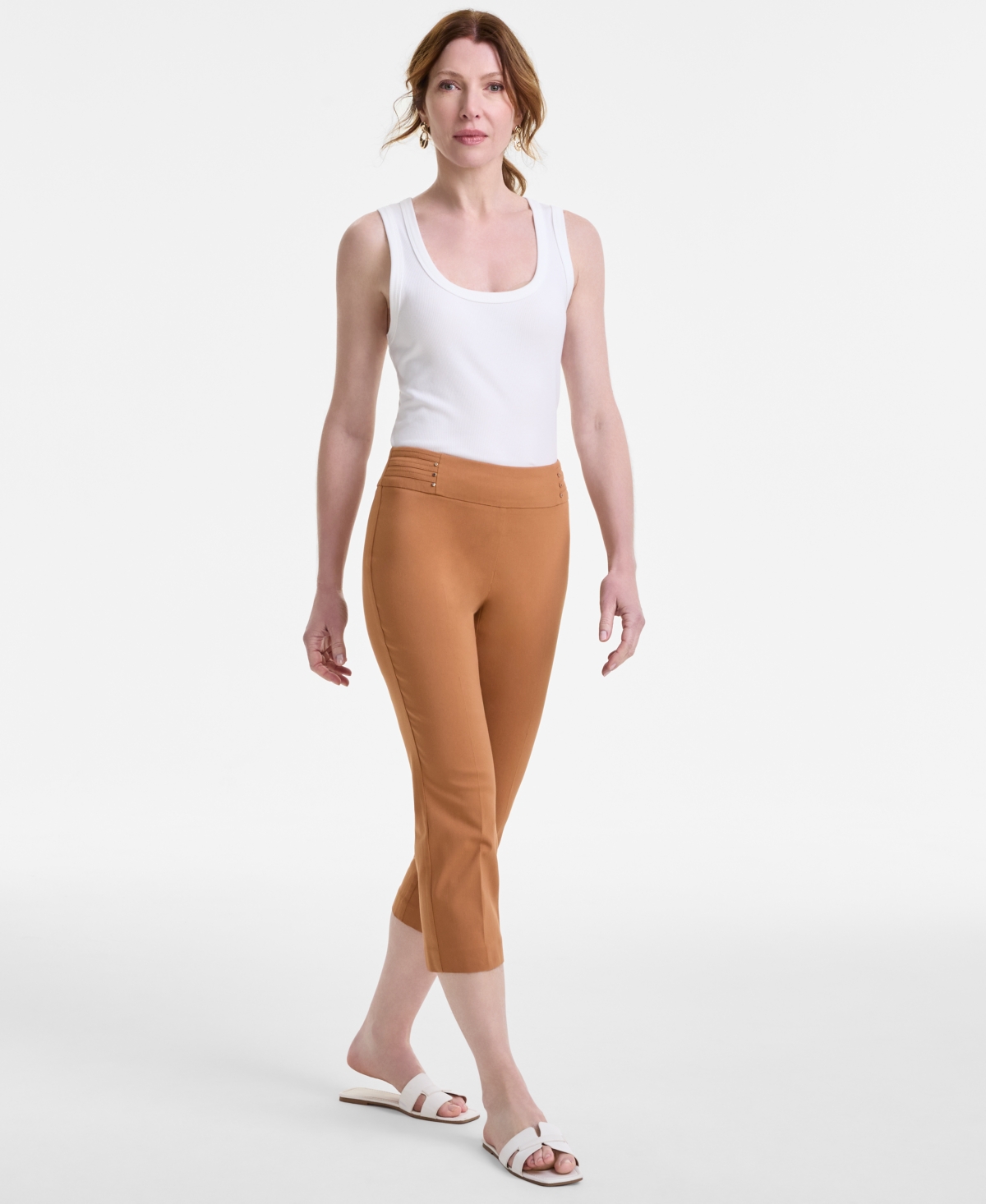 JM COLLECTION WOMEN'S PULL-ON CAPRI TUMMY-CONTROL PANTS, EXCLUSIVELY AT MACY'S 