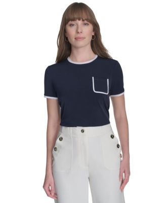 Tommy Hilfiger - Women's Contrast-Trim Crewneck Top
