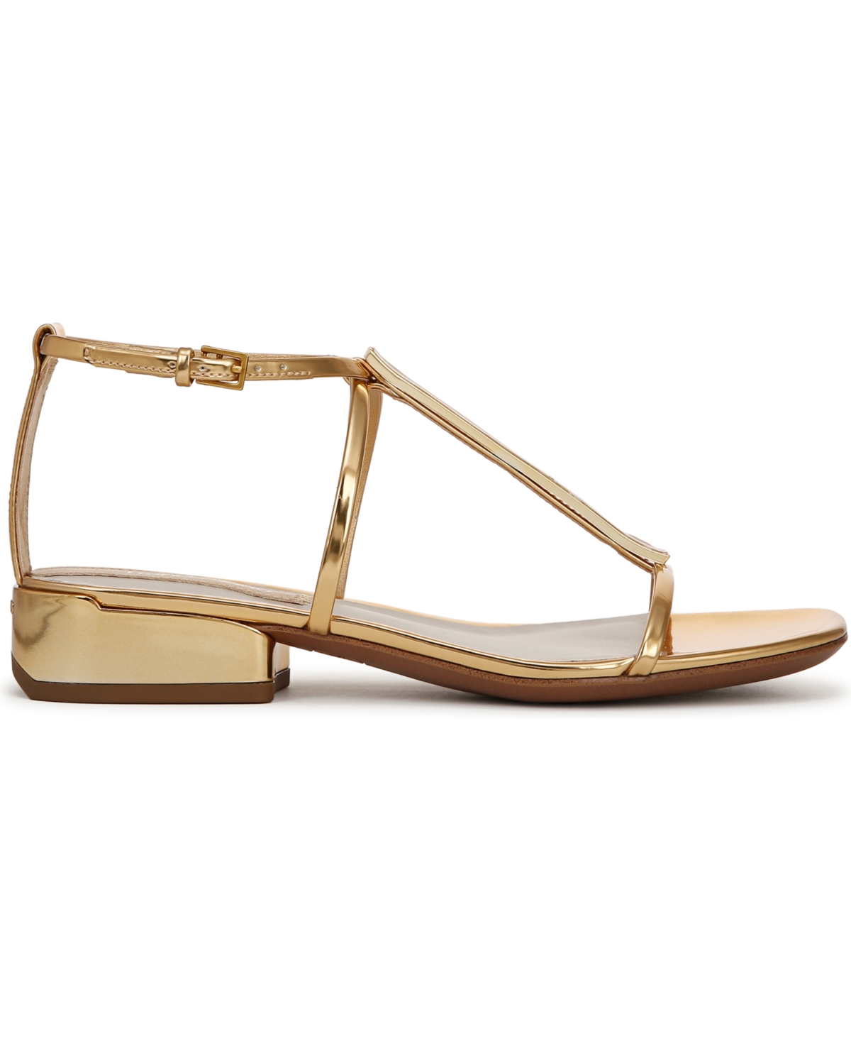 Franco Sarto Women's Misty Open Square Toe Strappy Sandals In Gold Faux Leather