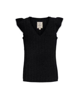 Women's Flutter Sleeve Sweater Top