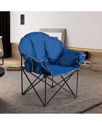 Folding Camping Moon Padded Chair with Carrying Bag