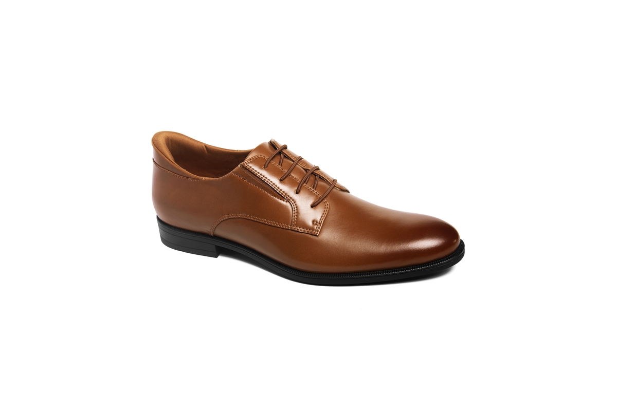 Men's Brown Street Hands-Free Slip On Technology Leather Dress Oxfords - Cognac napa leather