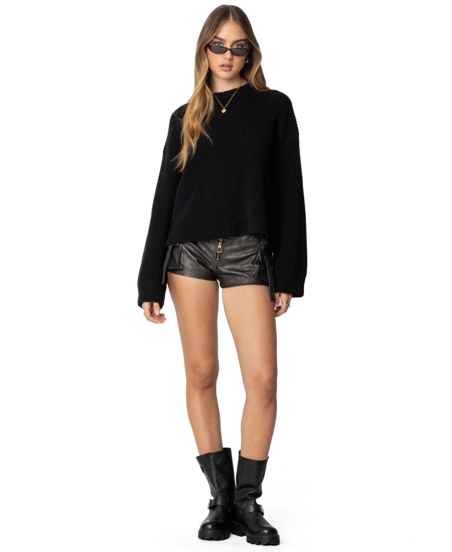 Женский свитер Edikted Marleen Oversized Knit, цвет: Чёрный — фото 5