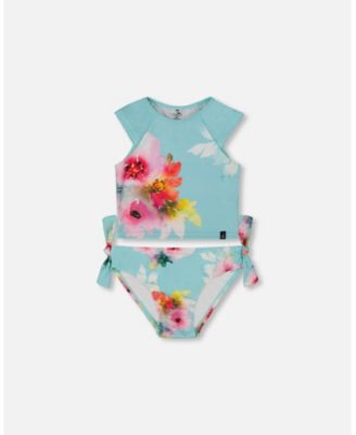 Deux Par Deux Top & Leggings Set - tan flower Deux Par Deux Top & Leggings Set - tan flower
